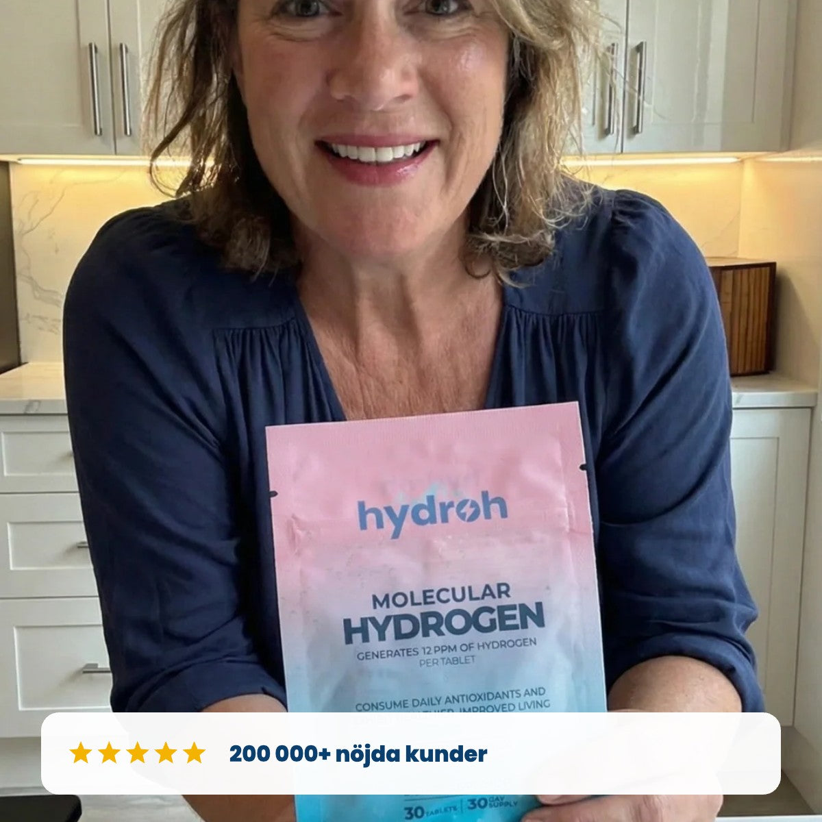 Nöjd kund med en påse Hydroh