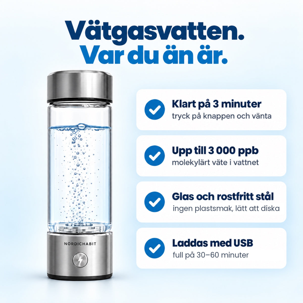Vätgasflaska Premium fördelar